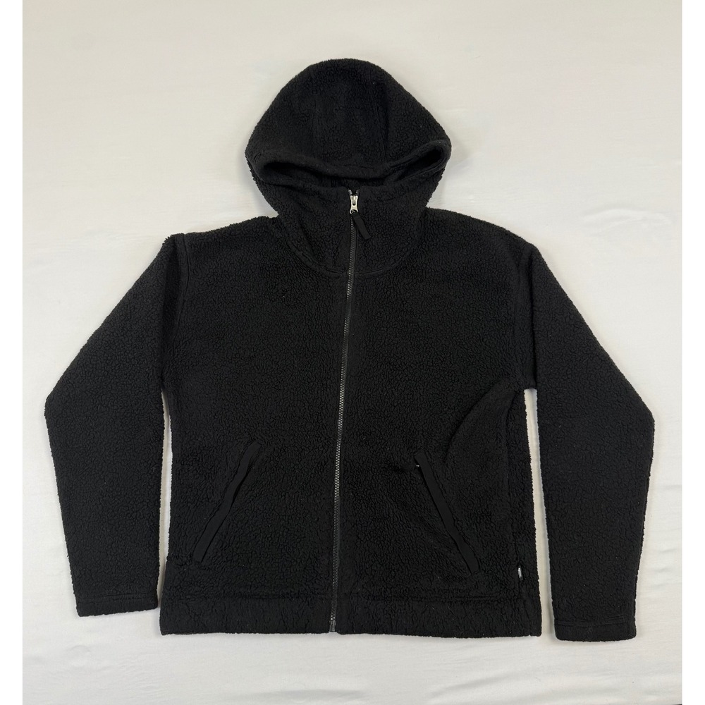 The North Face Womens Black Full Zip Sherpa Fleece Hoodie Jacket Size Medium